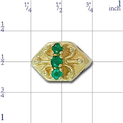 AC30 14K 3 ROUND EMERALD SLIDE 